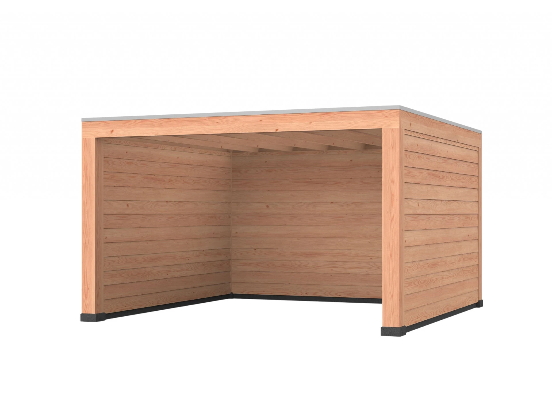 Douglas overkapping, 400 x 400, met achterwand en twee zijwanden, Westwood Robuust - Afbeelding 1